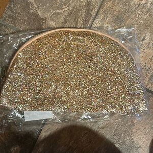 NWT Gold Sequin Tarte Makeup Bag